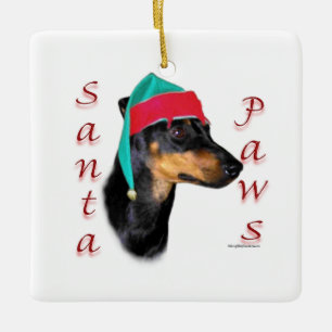 Ornement En Céramique Manchester Terrier Santa Paws
