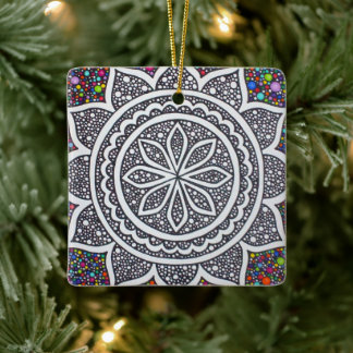 Ornement En Céramique Mandala avec Bulles