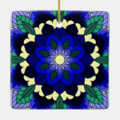 Ornement En Céramique Mandala Motif 02 en bleu foncé (Dos)
