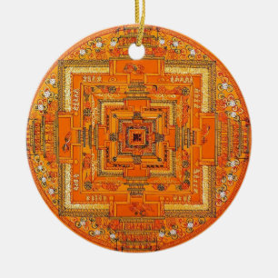ORNEMENT EN CÉRAMIQUE MANDALA MYSTIQUE DE LUEUR
