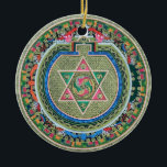Ornement En Céramique Mandala Tantric tibétain vintage de bouddhisme<br><div class="desc">Conception Tantric tibétaine vintage de mandala de bouddhisme. Fait un beau,  signicatif,  heureux cadeau pour des bouddhistes.</div>