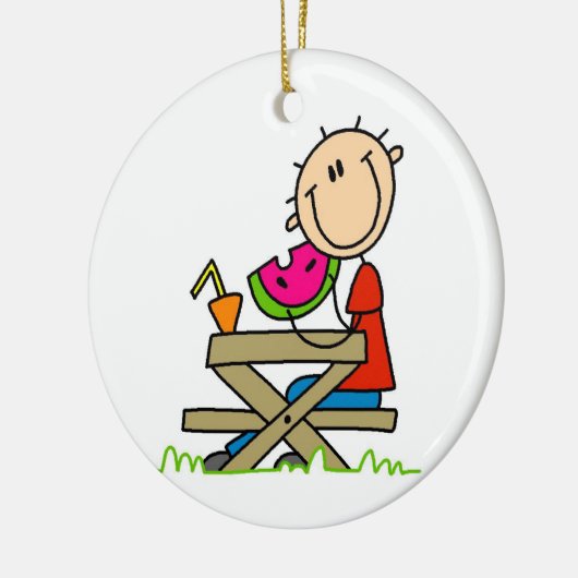 Ornement En Céramique Manger de la pastèque (Gauche)