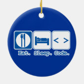 Ornement En Céramique manger dormir coder (html) (Dos)