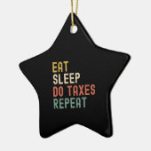 Ornement En Céramique Manger dormir faire des impôts répéter comptable v (Gauche)