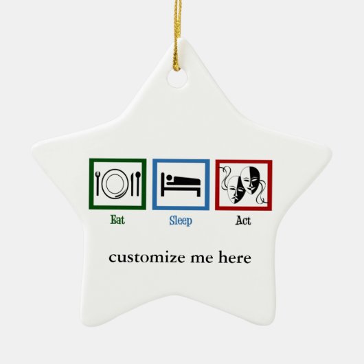 Ornement En Céramique Mangez le sommeil Act Drôle étoile (Devant)