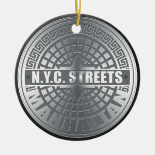 Ornement En Céramique Manhole Covers Manhattan