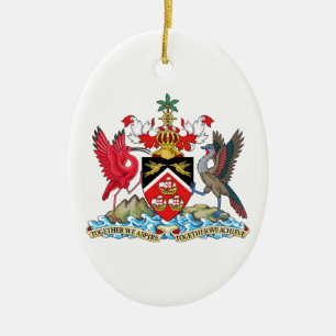 Ornement En Céramique Manteau du Trinidad-et-Tobago des bras