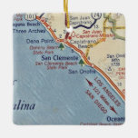 Ornement En Céramique Map San Clemente CA Vintage<br><div class="desc">San Clemente California Christmas ornament made from 1955 vintage map.</div>