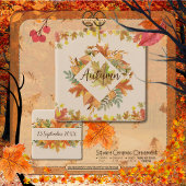 Ornement En Céramique Maple Feuille Monogramme & Date Keepsaké Orament