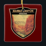 Ornement En Céramique Marble Canyon Arizona Travel Art Vintage<br><div class="desc">Marble Canyon dans un style vectoriel. Marble Canyon est la section du canyon du fleuve Colorado dans le nord de l'Arizona,  depuis Lee's Ferry jusqu'à la confluence avec la rivière Little Colorado,  qui marque le début du Grand Canyon.</div>