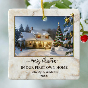 Ornement En Céramique Marble Gold First Prown Home Photo