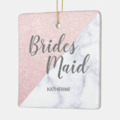 Ornement En Céramique Marbre blanc et rose parties scintillant or brides (Gauche)