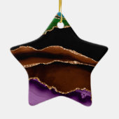 Ornement En Céramique Marbre de Parties scintillant bleu bleu turquoise (Dos)