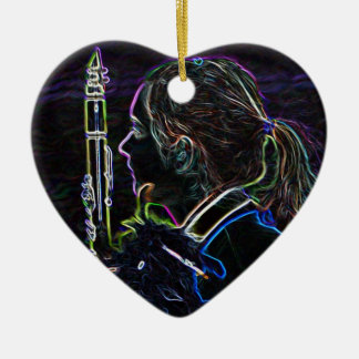 Ornement En Céramique Marching Clarinetist Heart Ornament