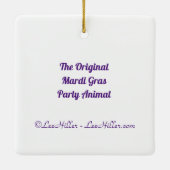 Ornement En Céramique Mardi Gras Steampunk Party Animal Alligator (Dos)