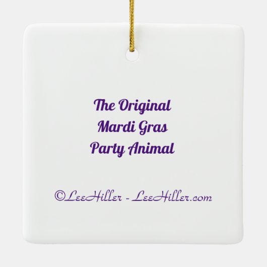 Ornement En Céramique Mardi Gras Steampunk Party Animal Alligator (Dos)