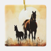 Ornement En Céramique Mare personnalisée, 1er Cheval de Noël du bébé pou (Devant)
