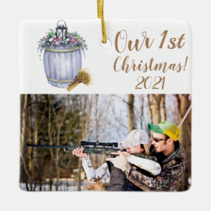 Ornement En Céramique Mariage campagnard d'été personnalisé XMAS