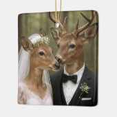 Ornement En Céramique Mariage de cerfs Buck et Doe dans la forêt (Gauche)
