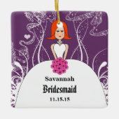 Ornement En Céramique Mariage de corail et pourpre (Devant)