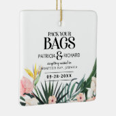 Ornement En Céramique Mariage Destination Tropicale Enregistrer La Date (Droite)