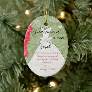 Ornement En Céramique Mariage Gown Bridesmaid Gerber Daisy Choisissez la