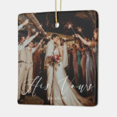 Ornement En Céramique Mariage Ses Vows Photo Keepsaké (Gauche)