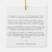 Ornement En Céramique Mariage Ses Vows Photo Keepsaké (Dos)