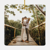 Ornement En Céramique Mariage Tropical Nouveau-marié Cadeau Keepsaké Orn (Dos)