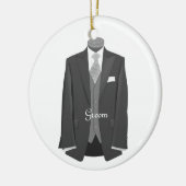 Ornement En Céramique Mariage Tuxedo Groom (Gauche)