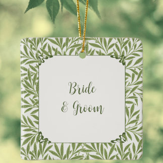 Ornement En Céramique Mariage vintage, Victorian Willow Feuille Motif