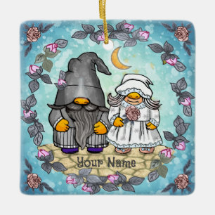 Ornement En Céramique Marié & Gnome mariée