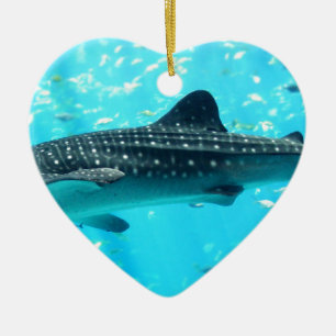 Ornement En Céramique Marine Water Chic Cool élégant Baleine bleue Req