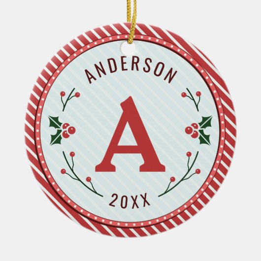 Ornement en céramique Marque de Noël (Devant)