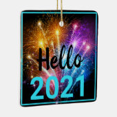 Ornement En Céramique Masque de visage pandémique 2020 Noël 2021 (Droite)