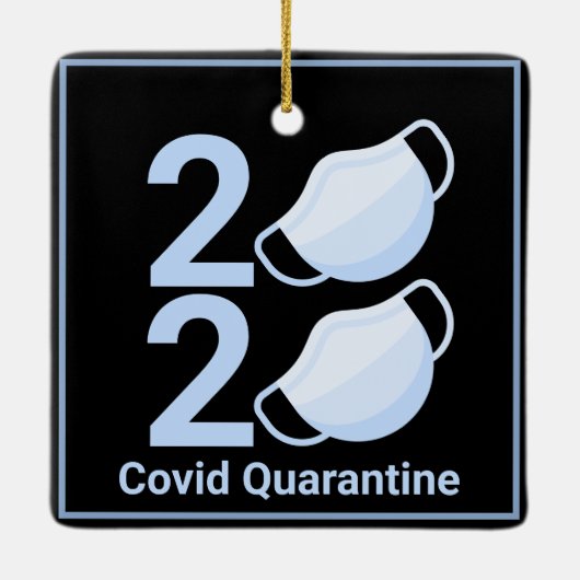 Ornement En Céramique Masque de visage pandémique 2020 Noël 2021 (Dos)