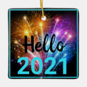 Ornement En Céramique Masque de visage pandémique 2020 Noël 2021 (Devant)