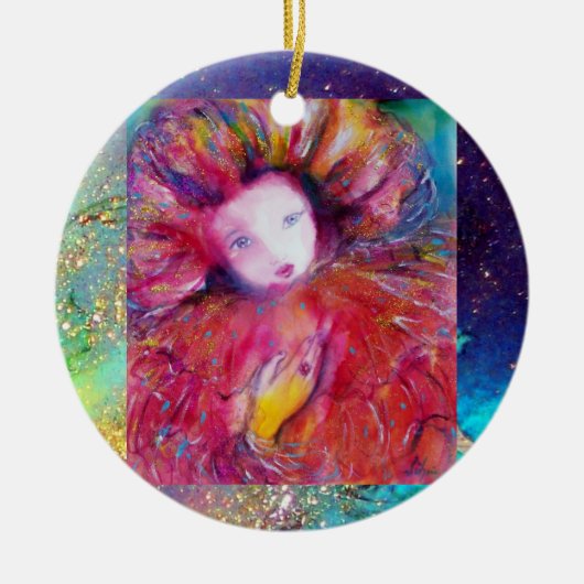 Ornement En Céramique MASQUE EN ROUGE, Monogramme (Devant)