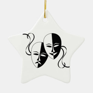 Ornement En Céramique Masques de théâtre de comédie et de