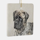 Ornement En Céramique Mastiff anglais (Brindle) Peinture - Chien Art (Droite)