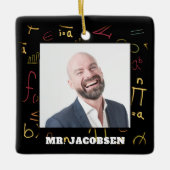 Ornement En Céramique Math Symboles Cadre Enseignant (Devant)