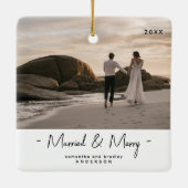 Ornement En Céramique Mauvaises herbes neuves 1er Noël Photo Noël (Dos)