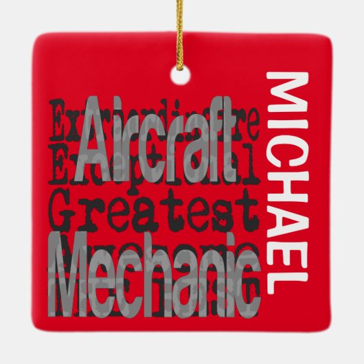 Ornement En Céramique Mécanicien d'aéronef Extraordinaire CUSTOM (Dos)