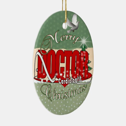 ORNEMENT EN CÉRAMIQUE MÉDECIN CARDIOLOGISTE DE NOËL (Droite)