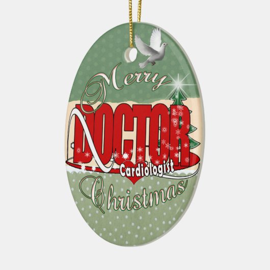 ORNEMENT EN CÉRAMIQUE MÉDECIN CARDIOLOGISTE DE NOËL (Gauche)