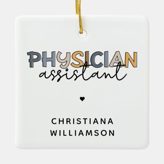 Ornement En Céramique Médecin sur mesure Adjoint PA Appréciation Cadeaux (Devant)