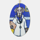 ORNEMENT EN CÉRAMIQUE MÉDECIN WEIMARANER (Gauche)