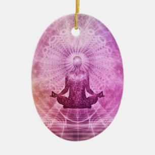 Ornement En Céramique Méditation du Yoga spirituel Zen coloré