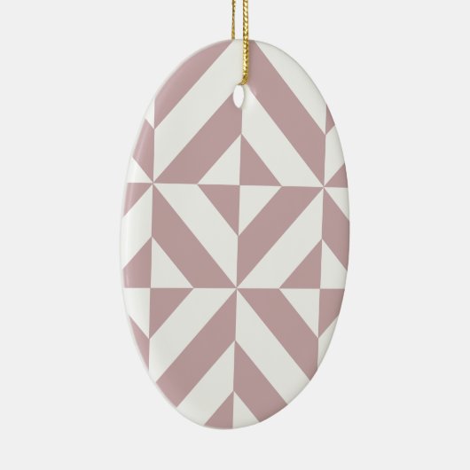 Ornement En Céramique Medium Mauve Geometric Deco Cube Pattern (Droite)