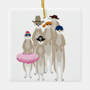 Ornement En Céramique Meerkats Ornament